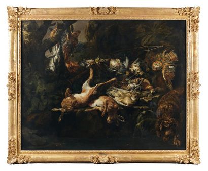 Pieter BOEL (Anvers 1622 - Paris 1674) « Nature morte aux trophées de chasse » Toile...