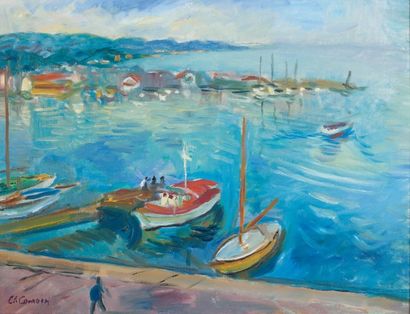 Charles CAMOIN (1879-1965) « Le Port de St Tropez, circa 1960 » Huile sur toile Signée...