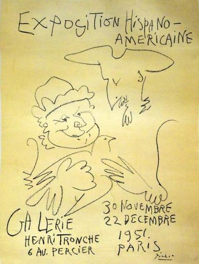 Picasso - PICASSO PABLO Exposition Hispano-Américaine. Galerie Henri Tronche. Paris....