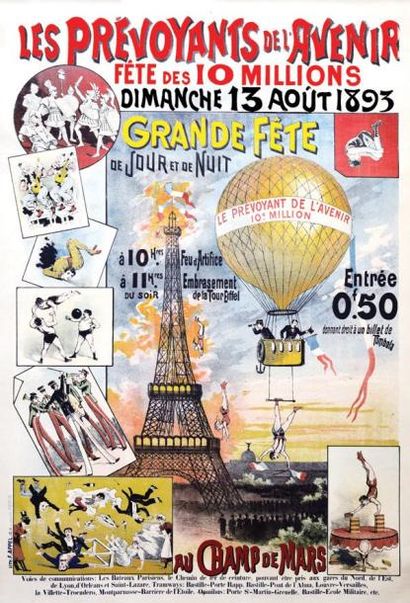 null Tour Eiffel - Les Prévoyants de l'Avenir 1893 Grande Fête 1893 - Appel Paris...