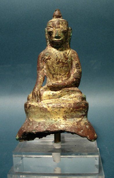 BIRMANIE - SIAM - VIÊTNAM Statuette de Bouddha. En bronze. Myuk-ku, Arakan. Birmanie,...