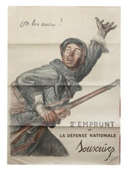 null L'emprunt de la Libération. Abel Faivre. «On les aura!». (135 x 80 cm). Devambez....