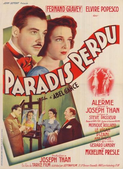  PARADIS PERDU GANCE Abel - 1939 Affiche pliée en bon état 60x80cm