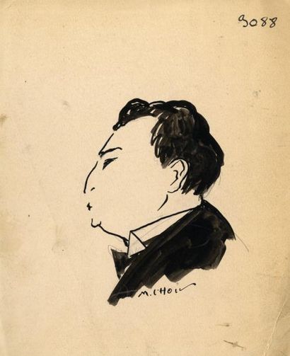 null Sacha GUITRY 13 dessins de divers arttstes dont Jan MARA, JD VAN CAULAERT, JP...