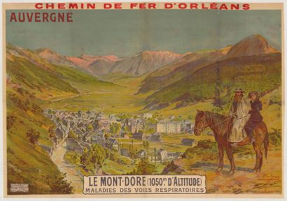 null AUVERGNE Le Mont-Dore POILPOT - 1904 Affiche entoilée, restaurattons sur un...