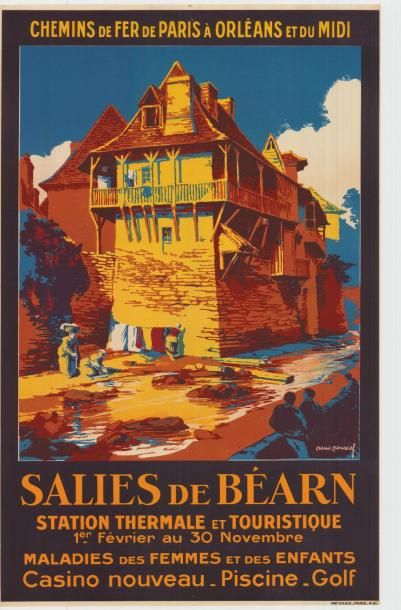 SALIES DE BEARN ROUSSEL - 1931 Affiche roulée,...