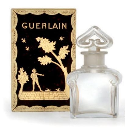 BACCARAT pour GUERLAIN «Fol Arome» Flacon de parfum dans son écrin d'origine. Signé,...
