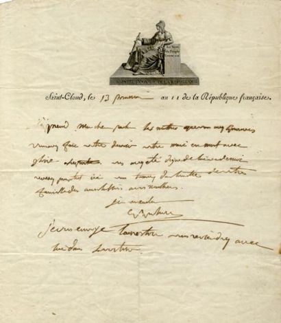 NAPOLÉON Ier (Napoléon Bonaparte) [Ajaccio, 1769 - île de Sainte-Hélène, 1821] Empereur...