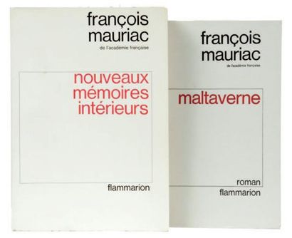 MAURIAC François Ensemble de 2 livres brochés en E.O sur grand papier; Maltaverne...