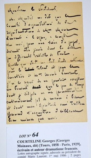 COURTELINE Georges (Georges Moinaux, dit) [Tours, 1858 - Paris, 1929] Écrivain et...