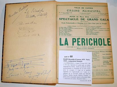 HAHN Reynaldo [Caracas, 1875 - Paris, 1947] Compositeur français «LA PÉRICHOLE»....