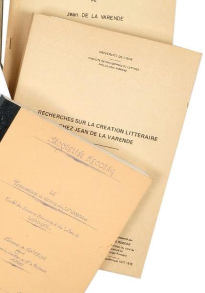 RUDDER Alain de Recherche sur la création littéraire chez Jean de La Varende. Mémoire...