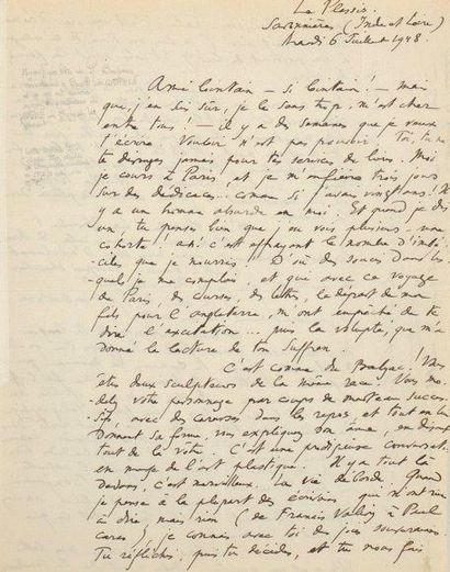 LETTRE DE RENE BENJAMIN: Superbe lettre manuscrite...