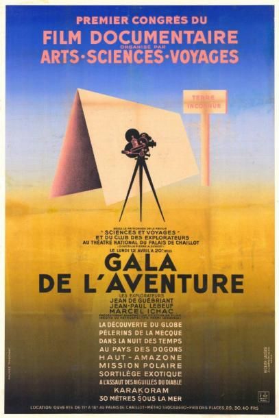 null GALA DE L'AVENTURE Affiche entoilée, jaunissures, reouches 100x150cm