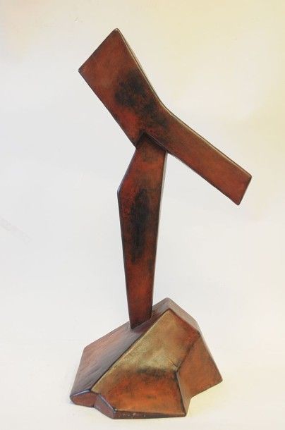 GRIOT François-Marie (né en 1951 à Rennes) Sans titre Sculpture en bois polychromé...