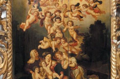 École flamande du XVIIe siècle, atelier d'Hendrick van BALEN La Vierge à l'Enfant...
