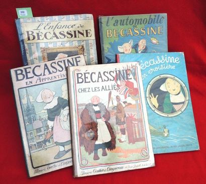 PINCHON «Bécassine» 5 volumes. «Chez les Alliés» 1926 - «En Apprentissage» 1926 -...