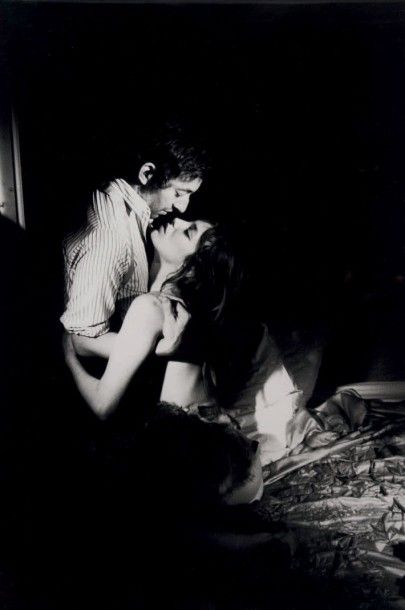 Alain NOGUES Serge Gainsbourg et Jane Birkin. Paris octobre 1969 Tirage argentique...