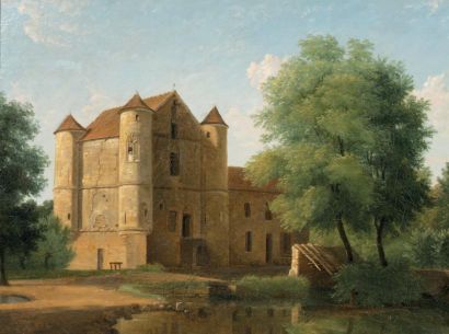 École Francaise vers 1830 suiveur de Jean Victor Bertin Le Château de la Reine Blanche...