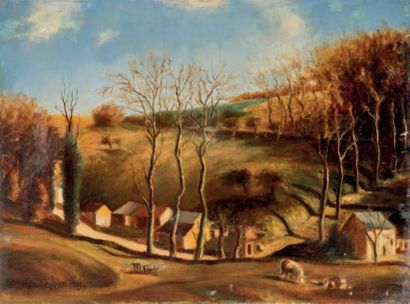 Jean Claude AUJAME (1905-1965) Le vallon à Rouen, circa 1940 Huile sur toile, signée...