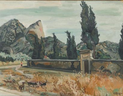 Yves BRAYER (1907-1990) Saint-Rémy de Provence, 1946 Huile sur toile, signée, datée...