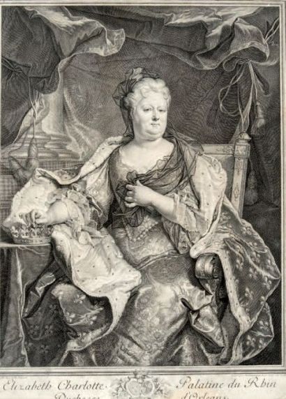 D'après Hyacinthe Rigaud Elizabeth Charlotte Palatine du Rhin. Duchess of Orleans....