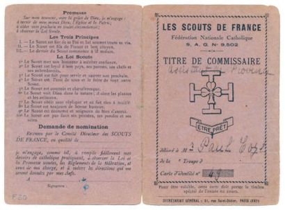 Paul COZE (1903 - 1974) Commissaire NATIONAL des SCOUTS de FRANCE Documents F13 à...