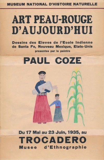 null Gouache de Paul COZE, Camp Apache (Jicarillas 1935) Peinte par Paul COZE lors...