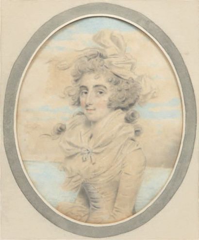 Jacques Antoine Marie LEMOINE (Rouen 1751 - Paris 1824) Portrait de fillette en buste....