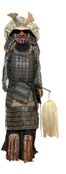 JAPON-Epoque EDO (1603-1868) Armor including a kawari kabuto decorated with horsehair,...