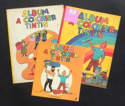 null Trois albums à colorier Tintin. Album Casterman grand format (Tintin peint l'arc...