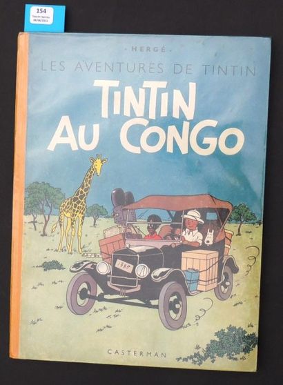null «Tintin au Congo». Edition originale couleurs. Casterman 1946, 4e plat B1. Dos...