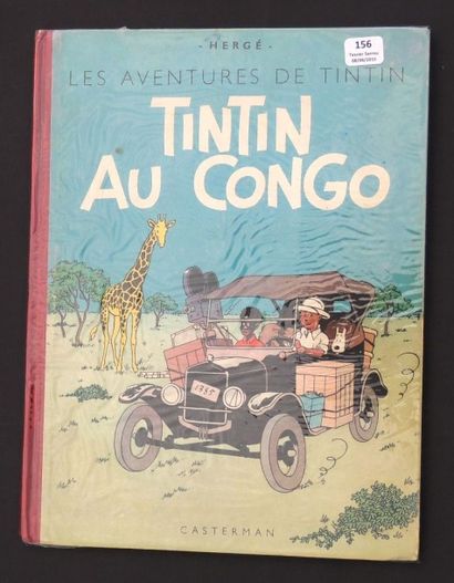 null «Tintin au Congo». Seconde édition couleurs. Casterman 1947, 4e plat B1, dos...