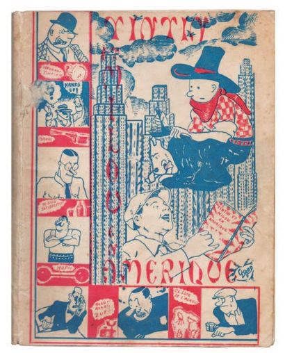 null «Tintin en Amérique». Edition El-Maaref Press, 1946. Rare volume imprimé au...