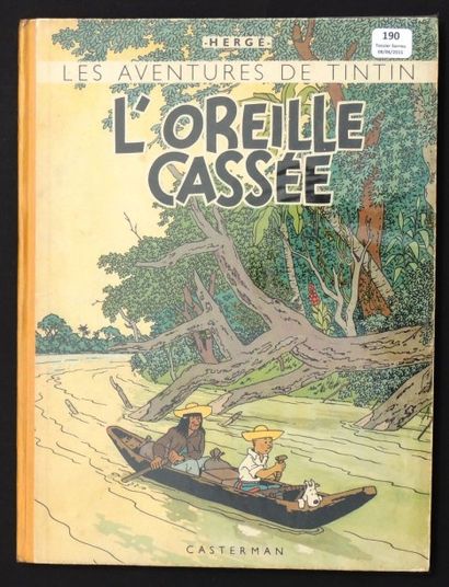 null «L'Oreille Cassée». Casterman 1944 (juin), 4e plat A23, dos jaune. Titre en...