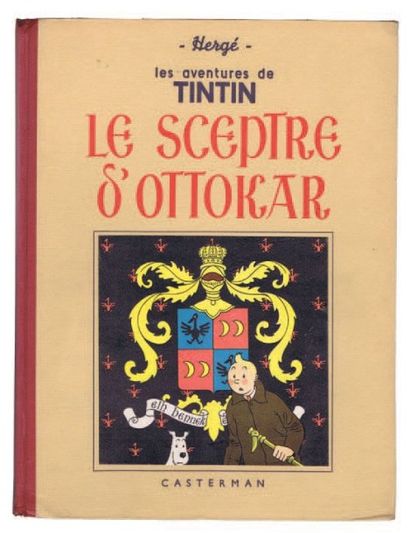 null «Le Sceptre d'Ottokar». Casterman 1939, 4e plat A7. Dos pellior rouge, petite...