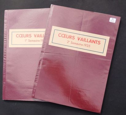 null «Coeurs Vaillants» Année 1935. Année complète en 2 reliures éditeur: 1er et...
