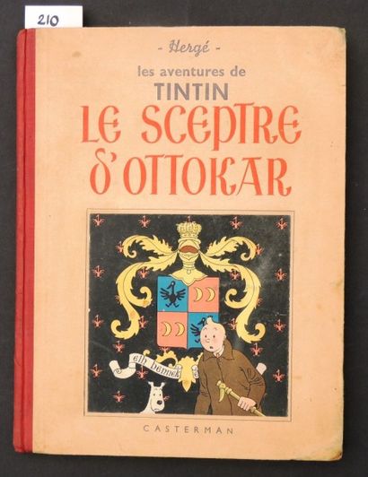 null «Le Sceptre d'Ottokar». Casterman 1939, 4e plat A7. Dos pellior rouge, petite...