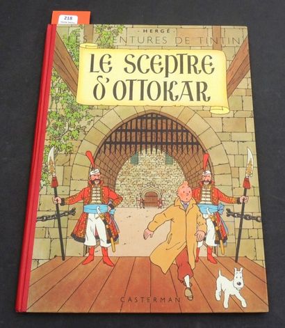 null «Le Sceptre d'Ottokar». Casterman 1953, 4e plat B8, dos rouge. Superbe exemplaire,...