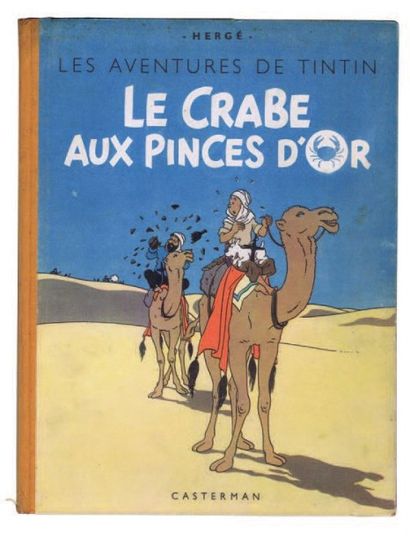 null «Le Crabe aux Pinces d'Or». Casterman 1944, 4e plat blanc A23. Dos jaune. Album...