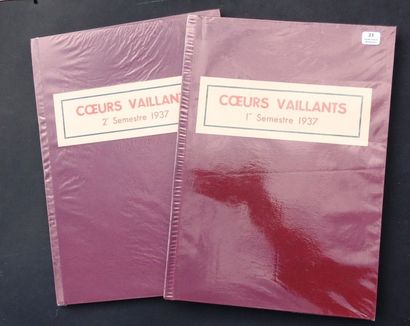 null «Coeurs Vaillants» Année 1937. Année complète en 2 reliures éditeur ; 1er et...