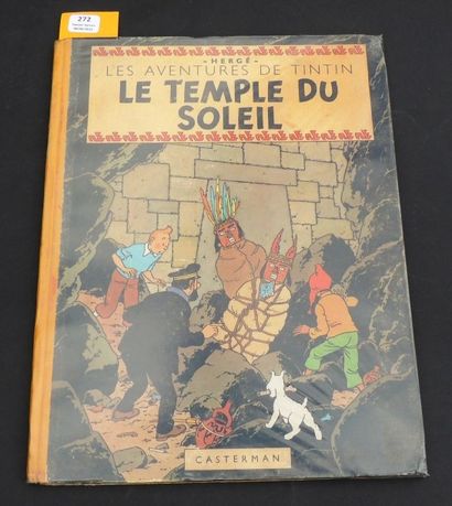 null «Le Temple du Soleil». Edition originale. Casterman 1949, 4e plat B3, dos jaune....