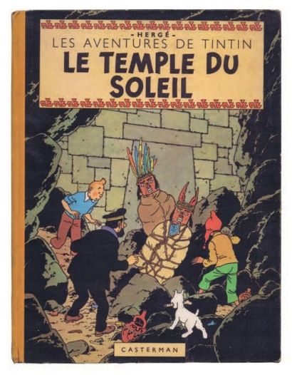 null «Le Temple du Soleil». Edition originale. Casterman 1949, 4e plat B3, dos jaune....