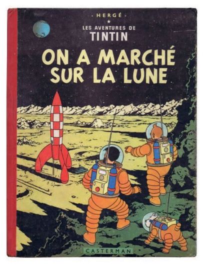 null «On a marché sur la Lune». Edition originale belge. Casterman 1954, 4e plat...