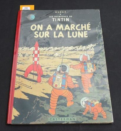 null «On a marché sur le Lune». Edition originale belge. Casterman 1954, 4e plat...