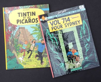 null Tintin. 2 volumes. «Vol 714 pour Sydney». 1968, B37 deuxième version - «Tintin...