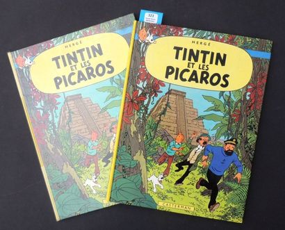 null «Tintin et les Picaros». 2 volumes. L'un EO Casterman 1976, 4e plat C1 avec...