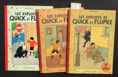 null «Quick et Flupke». 3 volumes. «3e série» 1954, B10 - «4e série» 1956, B17 -...