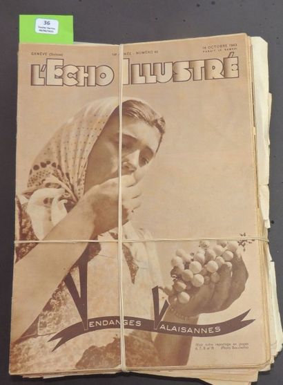 null «L'Echo Illustré». Lot de 39 numéros de cette revue suisse, 1943/1949, qui propose...