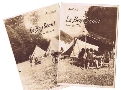 null «Le Boy Scout». 2 numéros. Mars et avril 1925. Mars avec 3 dessins d'Hergé (Vieux...